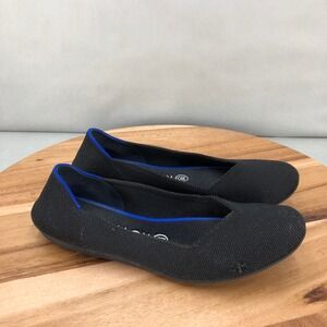Rothy's The Flat Black Knit Pointed Toe Ballet Flats Size 8 Womens Shoes